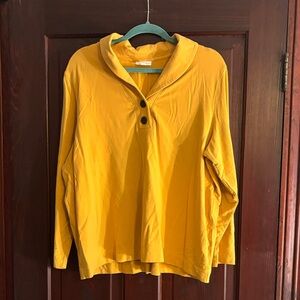 J.Jil Yellow Two Button Women's Top - 2X
